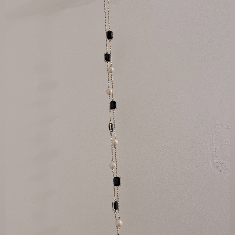 Kate Spade Necklace- Navy Blue and Pearl- Goldtone